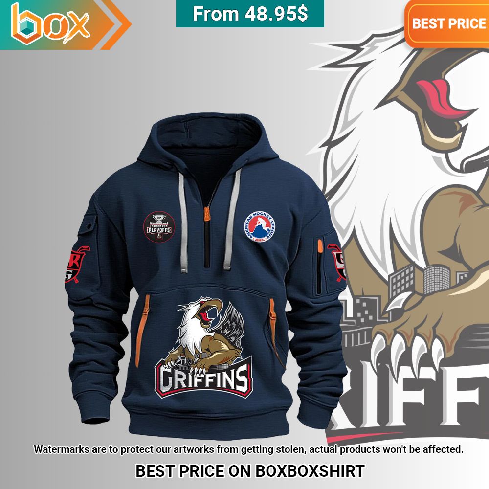 AHL Grand Rapids Griffins Calder Cup Playoffs Half Zip Heavy Hoodie Cool DP