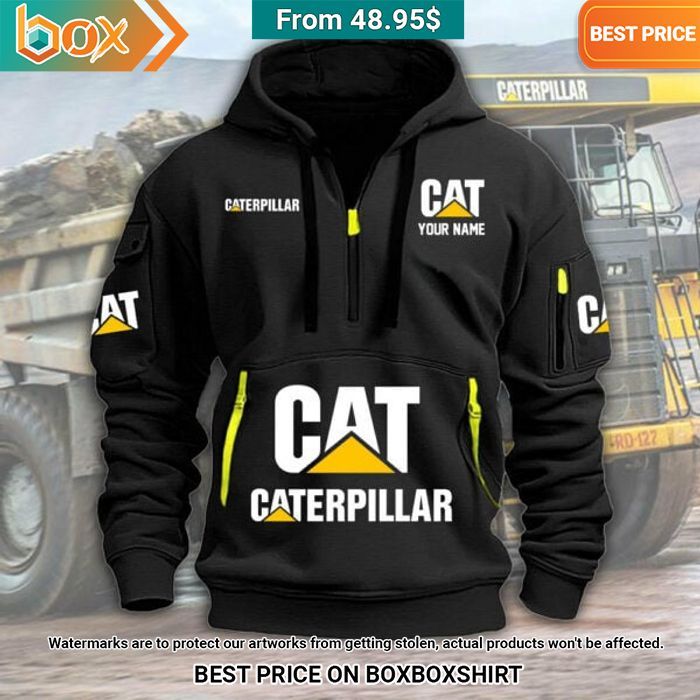 Caterpillar Custom Half Zip Heavy Hoodie Radiant and glowing Pic dear