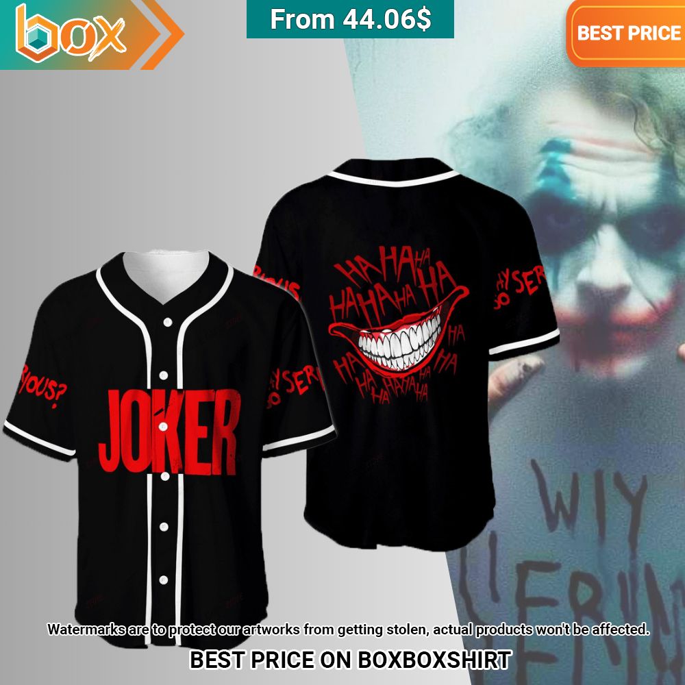 Joker Why So Serious Baseball Jersey Natural and awesome
