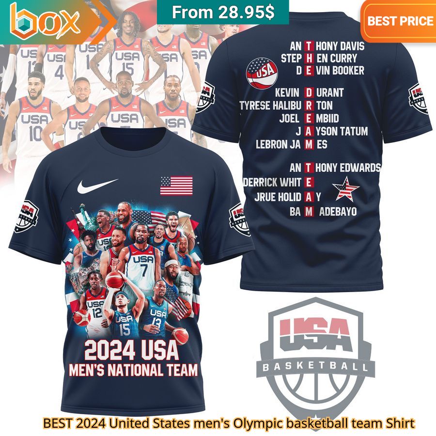 BEST 2024 United States men's Olympic basketball team Shirt Nice photo dude