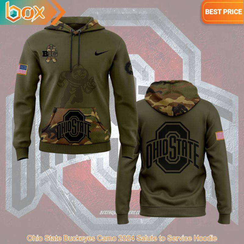 BEST Ohio State Buckeyes Camo 2024 Salute to Service Hoodie