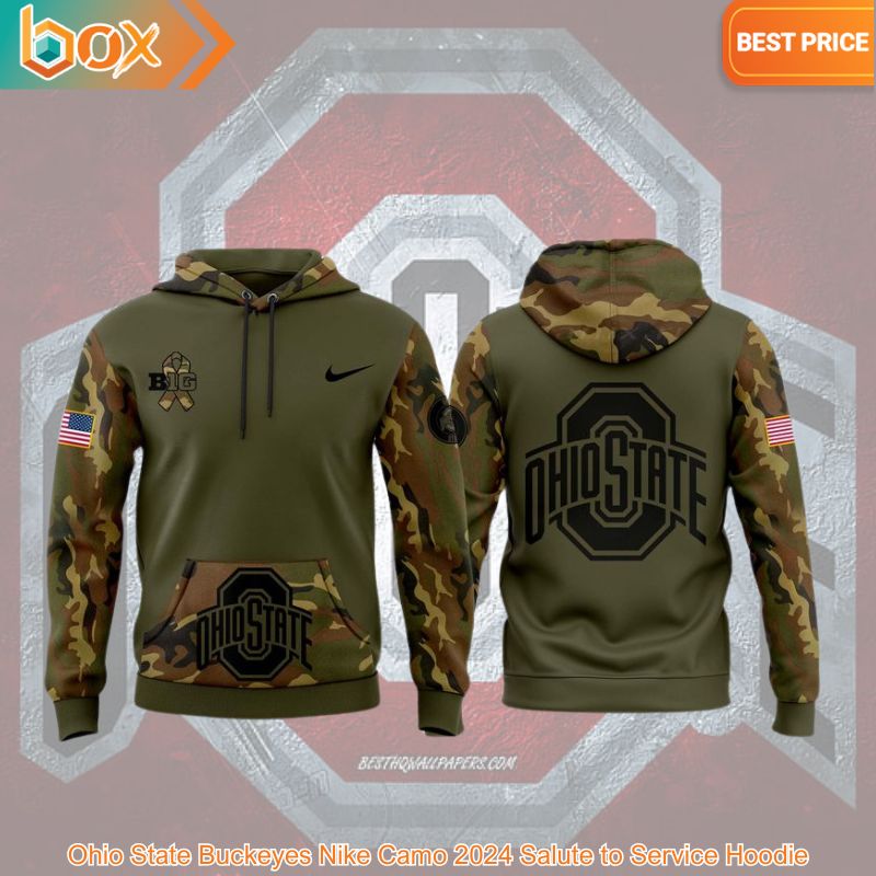 BEST Ohio State Buckeyes Nike Camo 2024 Salute to Service Hoodie