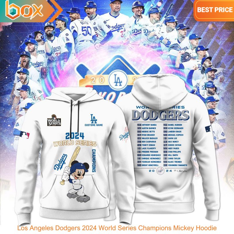 HOT Los Angeles Dodgers 2024 World Series Champions Mickey Hoodie