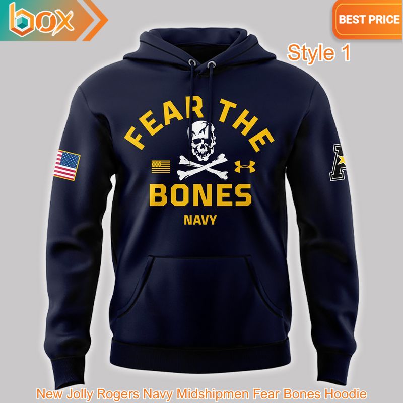 NEW Jolly Rogers Navy Midshipmen Fear Bones Hoodie (2)