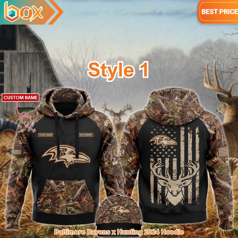 TOP Baltimore Ravens x Hunting 2024 Hoodie