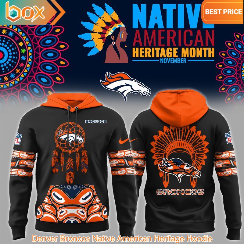 TOP Denver Broncos Native American Heritage Hoodie