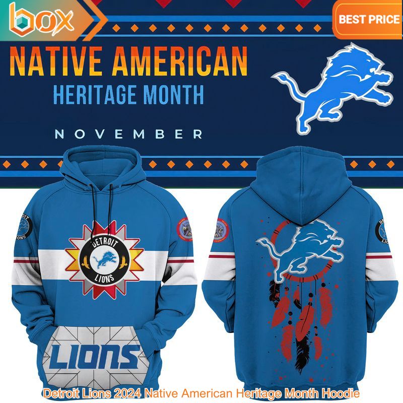 TOP Detroit Lions 2024 Native American Heritage Month Hoodie