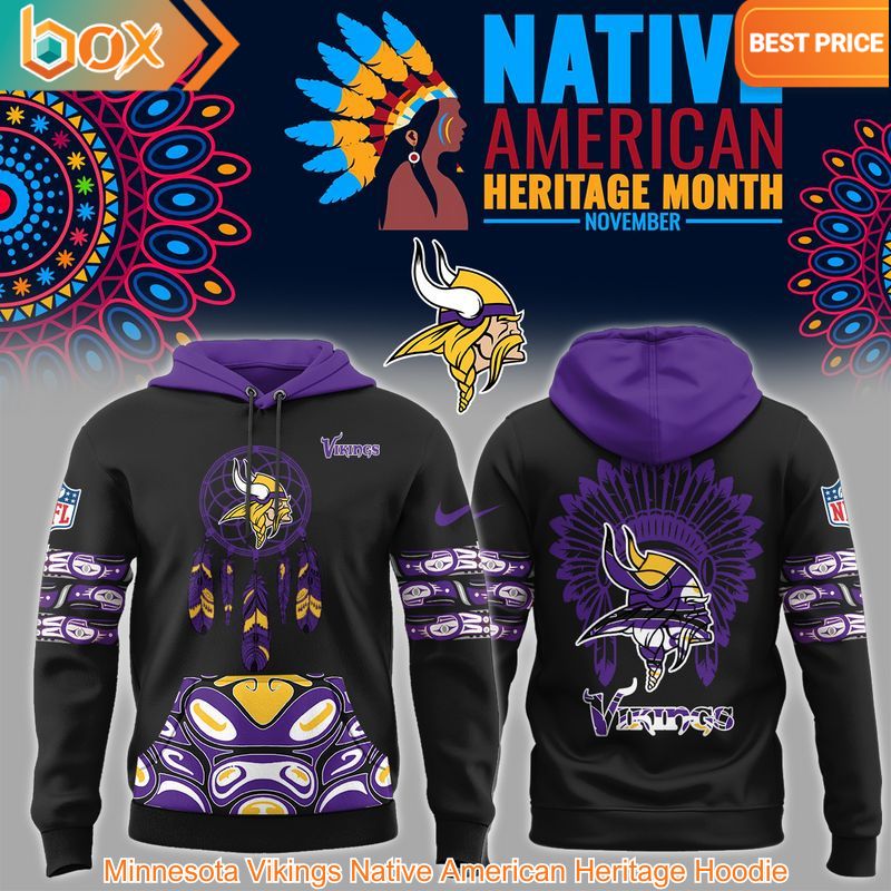 TOP Minnesota Vikings Native American Heritage Hoodie