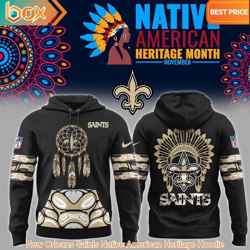 TOP New Orleans Saints Native American Heritage Hoodie