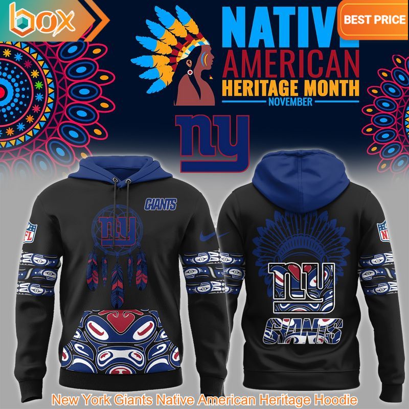 TOP New York Giants Native American Heritage Hoodie