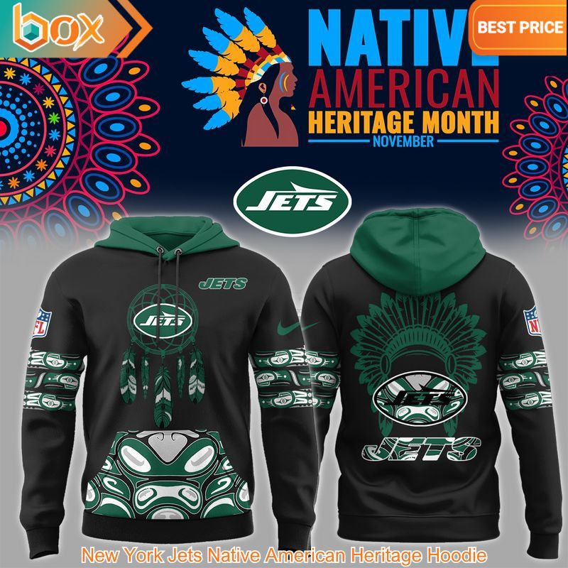 TOP New York Jets Native American Heritage Hoodie