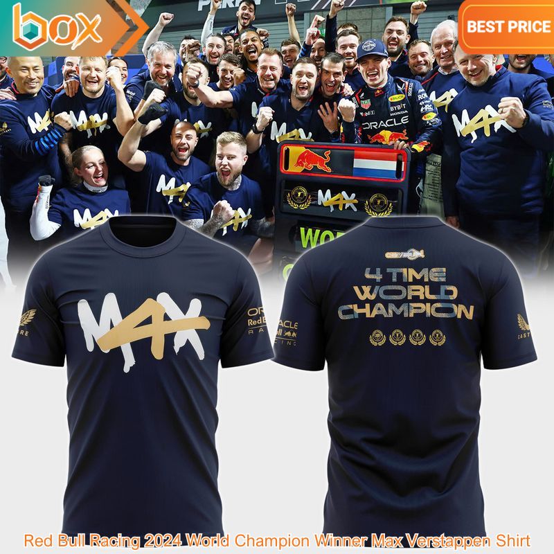 TOP Red Bull Racing 2024 World Champion Winner Max Verstappen Shirt