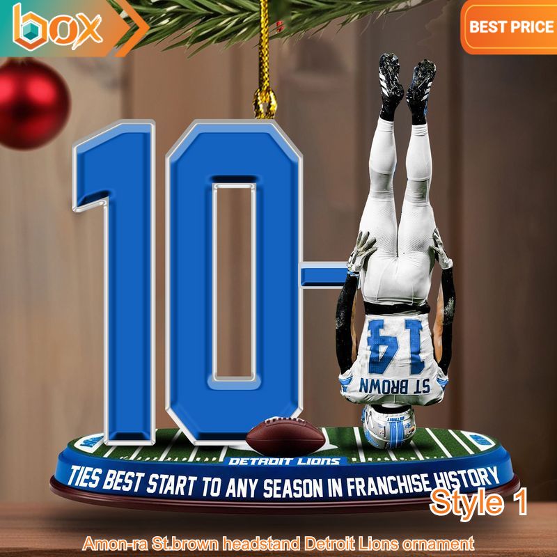 TOP Amon ra St.brown headstand Detroit Lions ornament