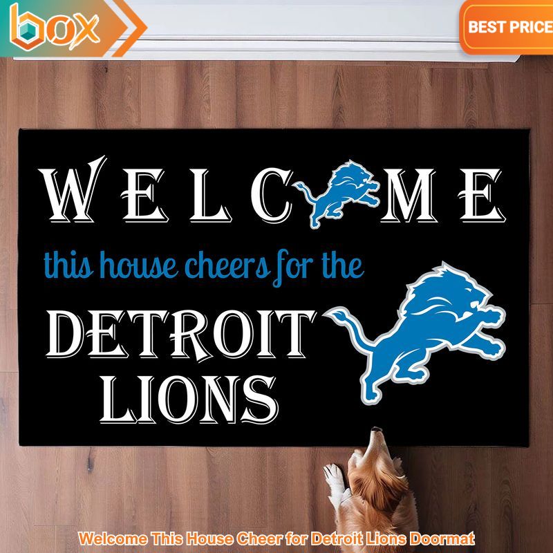 NEW Welcome This House Cheer for Detroit Lions Doormat