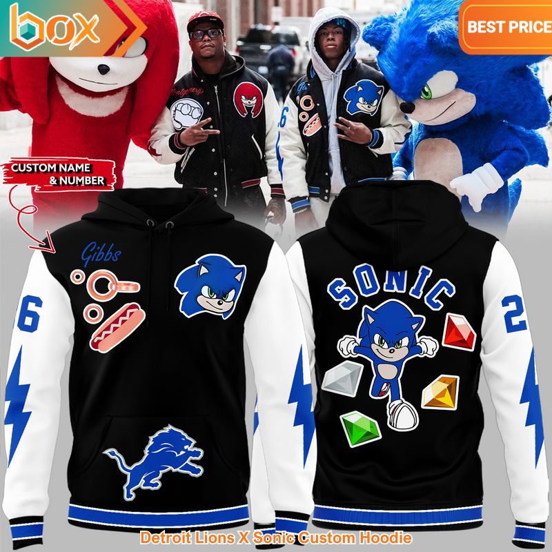 TOP Detroit Lions X Sonic Custom Hoodie