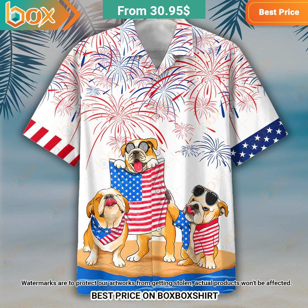 Bulldog 4th Of July Flag Hawaiian Shirt It is too funny