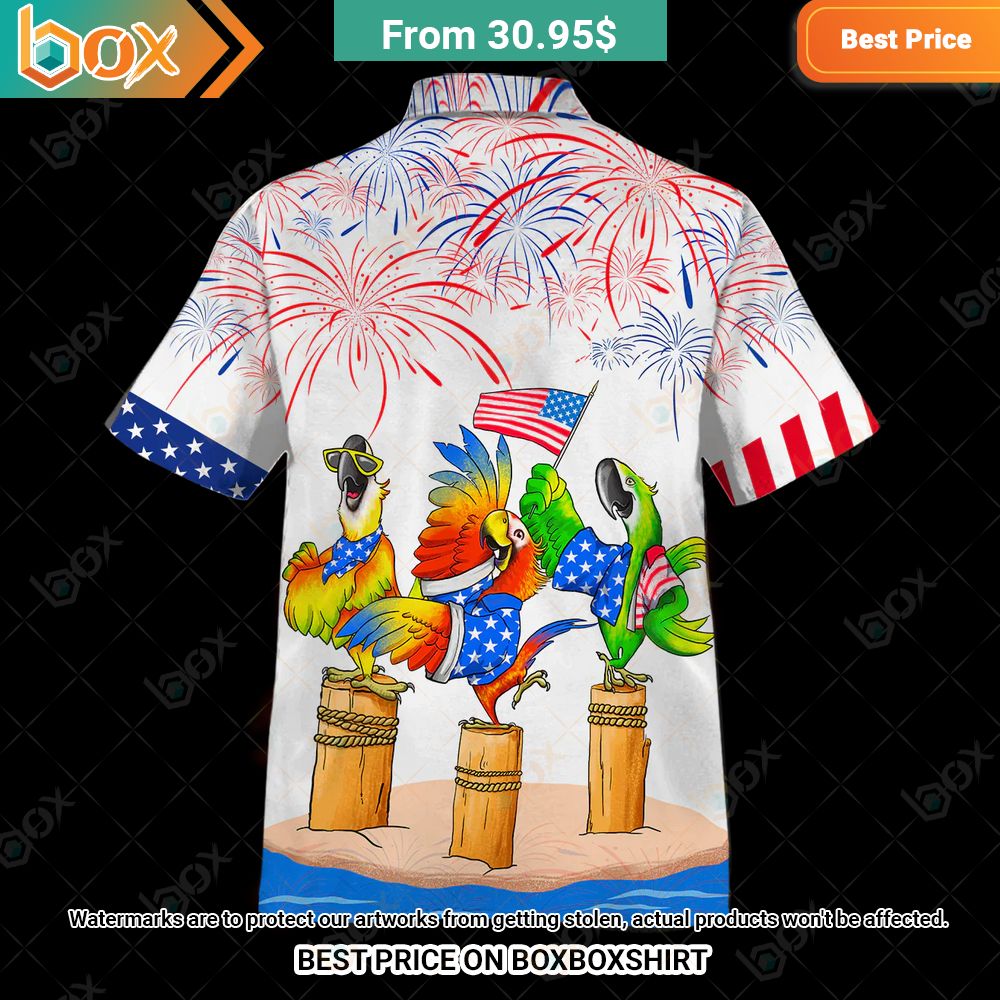 Parrot 4th Of July USA Flag Hawaiian Shirt Awesome Pic guys