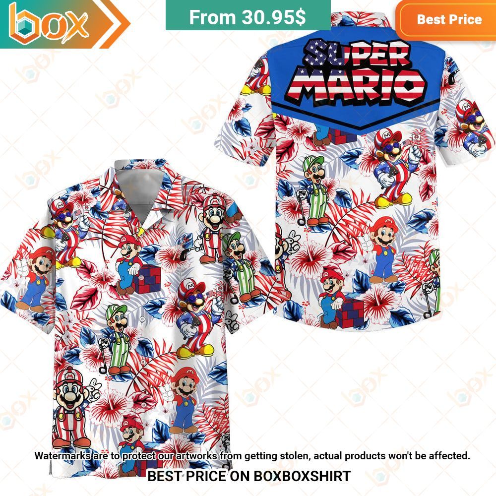 Super Mario 4th July Hawaiian shirt Beauty is power; a smile is its sword.