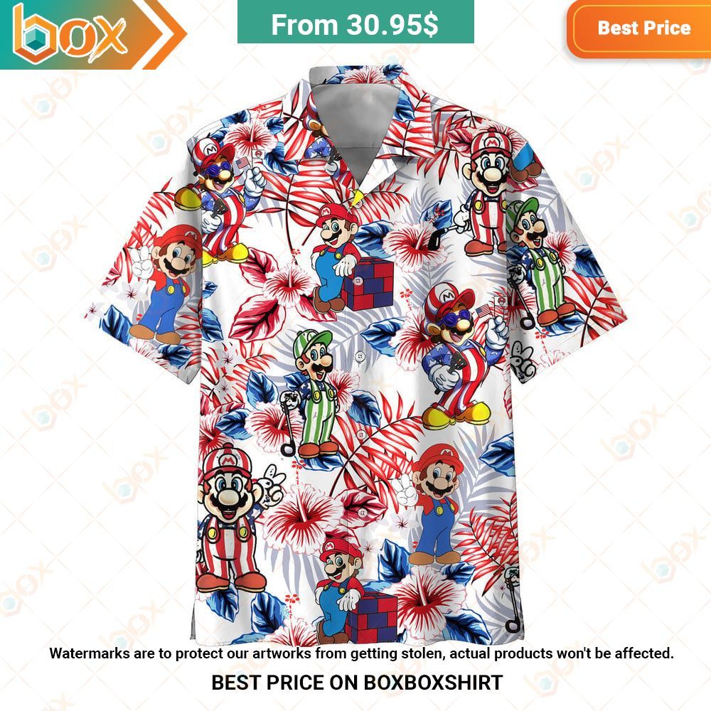 Super Mario 4th July Hawaiian shirt Super sober
