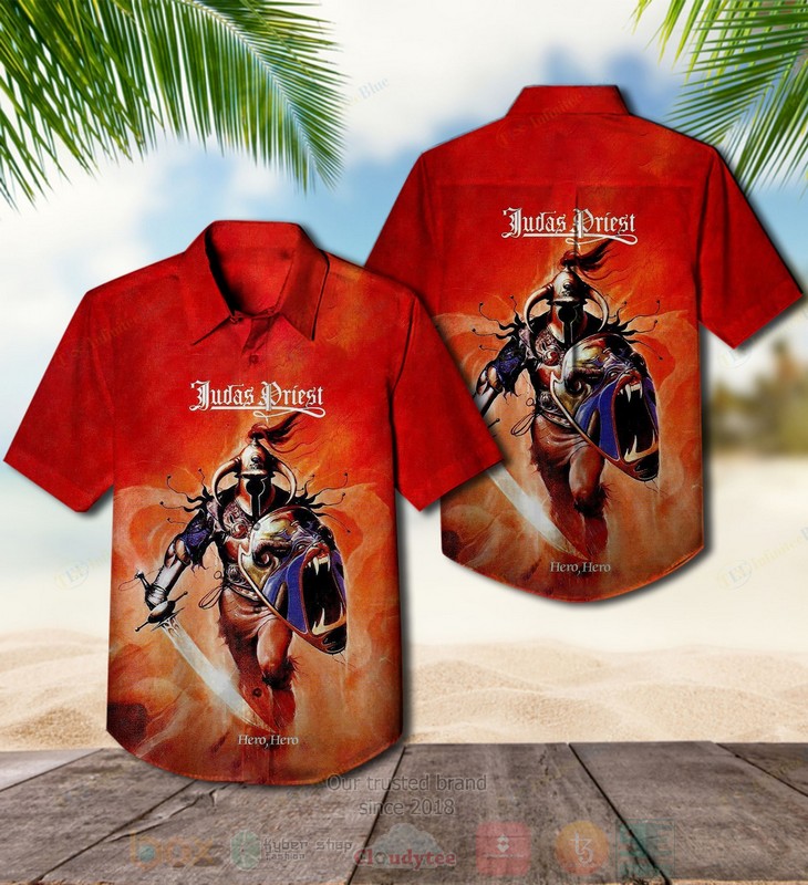 Judas_Priest_Hero_Hero_White_Viny_Album_Hawaiian_Shirt