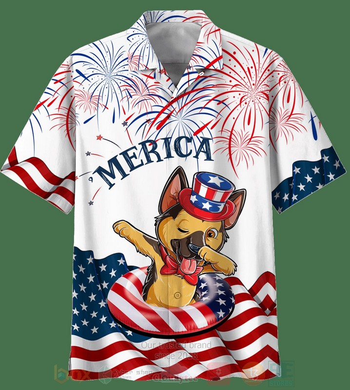 Merica_US_Flag_German_Shepherd_Hawaiian_Shirt_Short