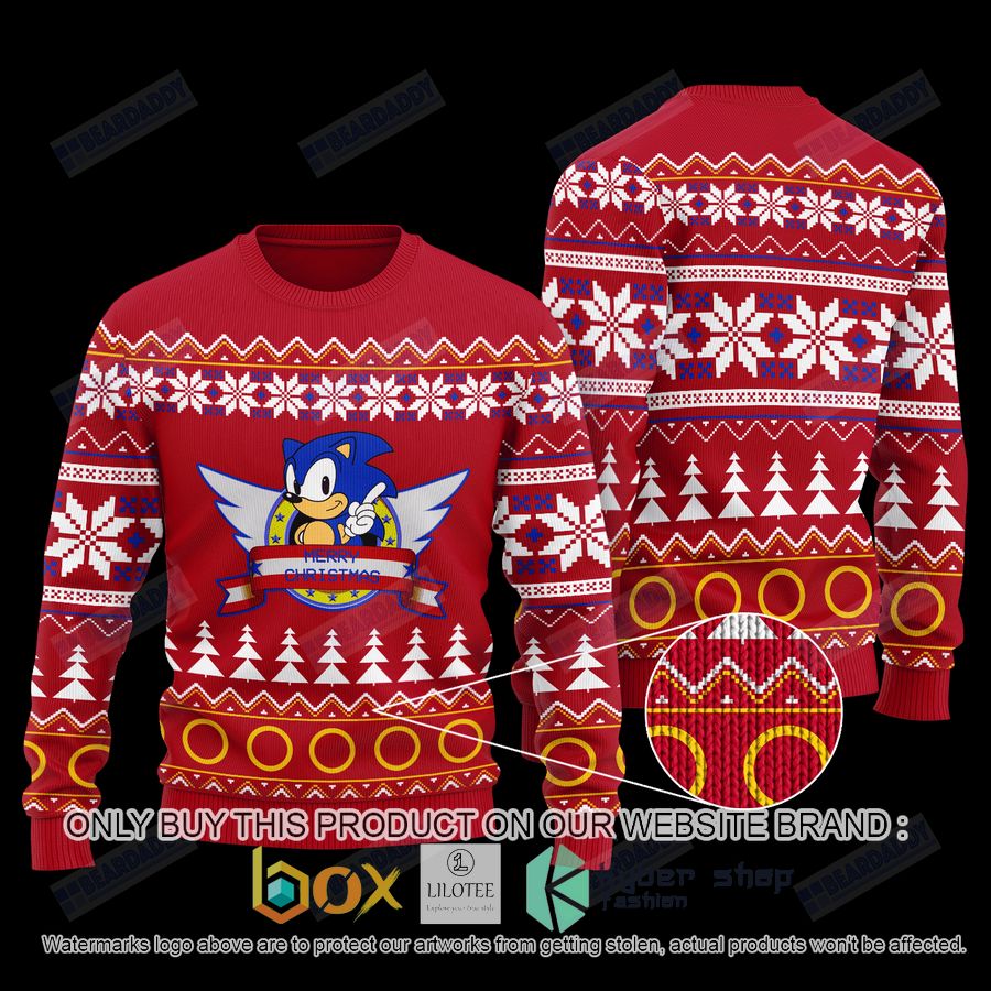 HOT Sega 'Classic Sonic' Knitted Wool Sweater - Boxbox Branding-Luxury ...