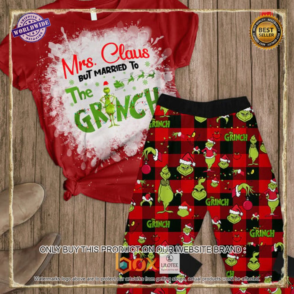 HOT Mrs Claus But Married To The Grinch red Pajamas Set - Boxbox ...