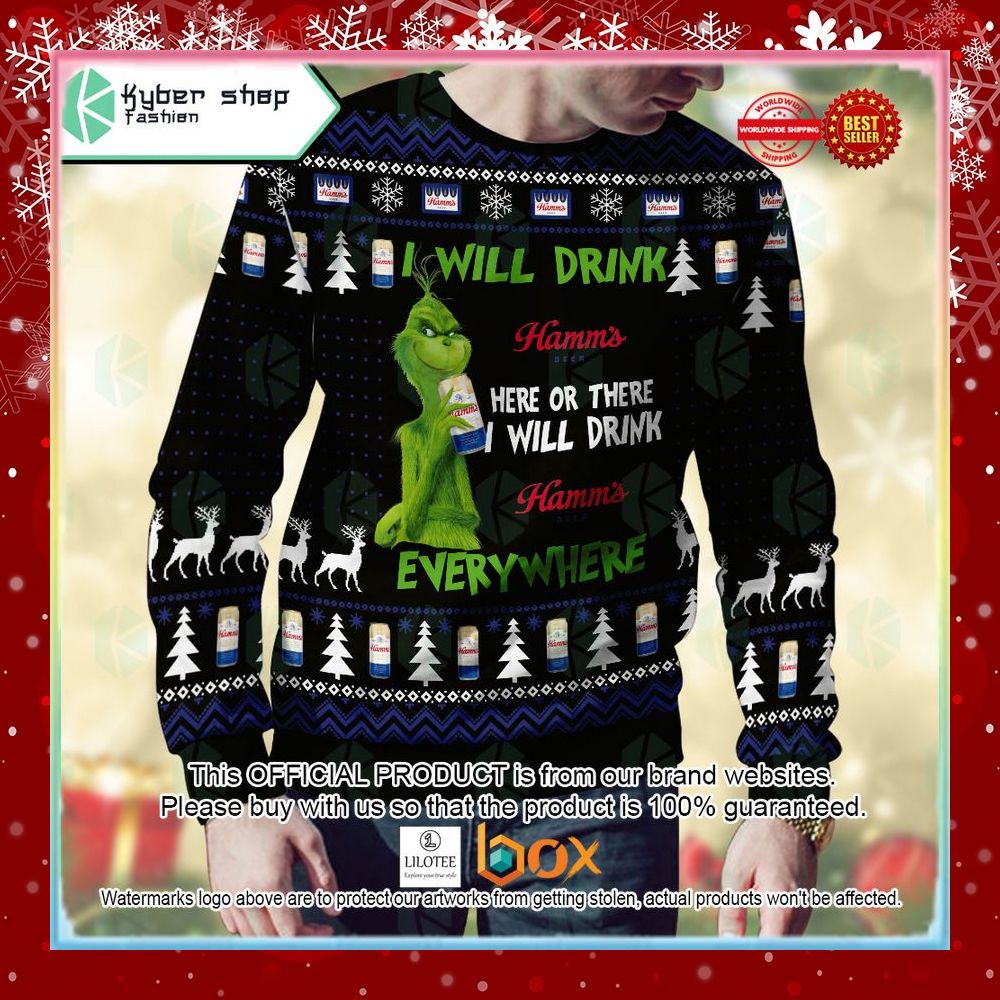 the-grinch-i-will-drink-hamms-here-or-there-sweater-christmas-2-104