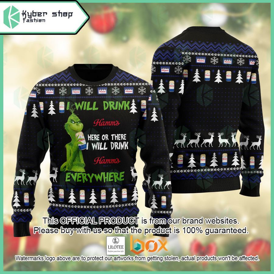 the-grinch-i-will-drink-hamms-here-or-there-sweater-christmas-1-373