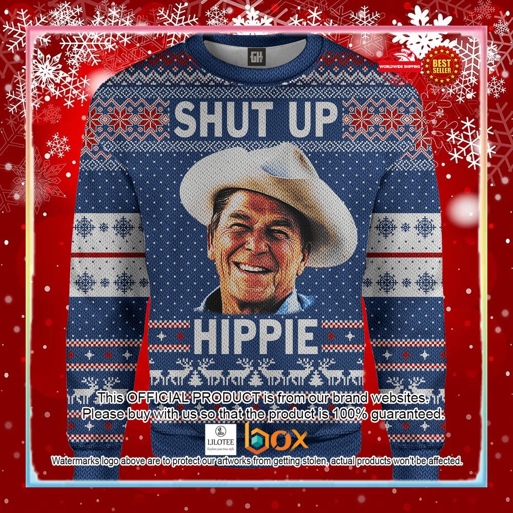 ronald-reagan-shut-up-hippie-christmas-sweater-1-979