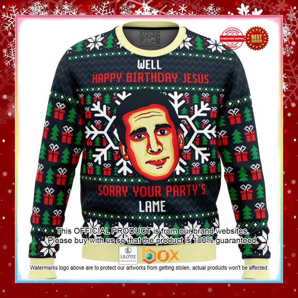 happy-birthday-jesus-sorry-your-partys-lame-the-office-christmas-sweater-1-328