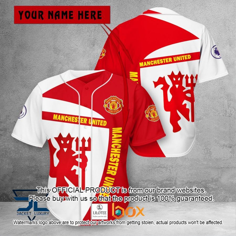 Manchester United Custom Name White Baseball Jersey