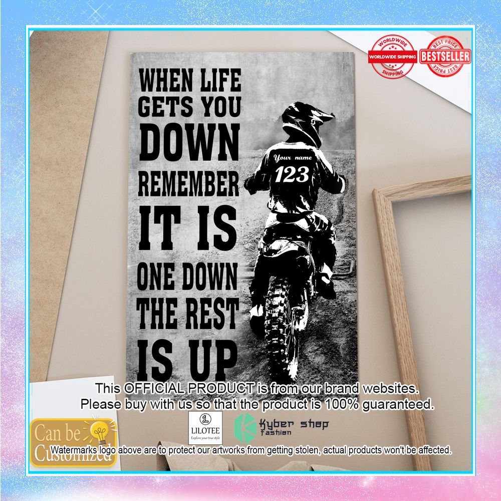 personalized-when-life-gets-you-down-remember-its-only-one-down-and-the-rest-is-up-motorbike-poster-2-707