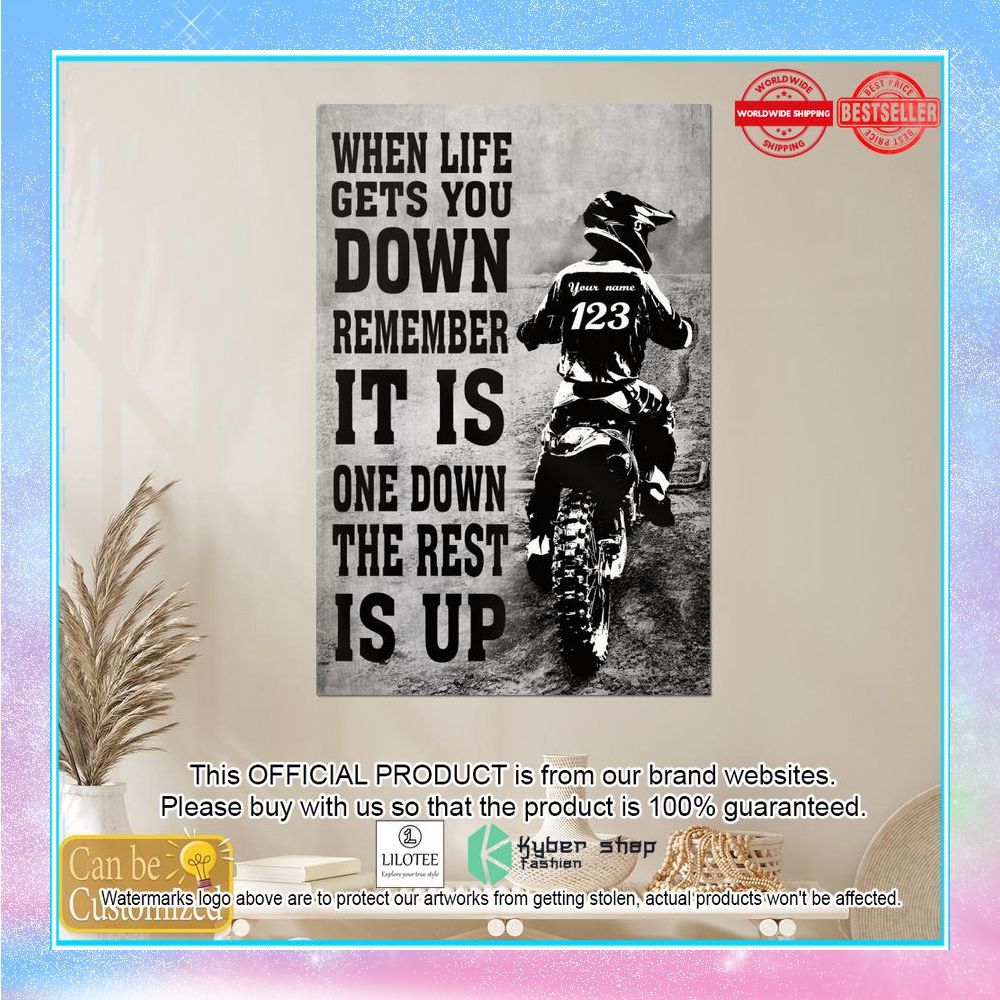 personalized-when-life-gets-you-down-remember-its-only-one-down-and-the-rest-is-up-motorbike-poster-4-429