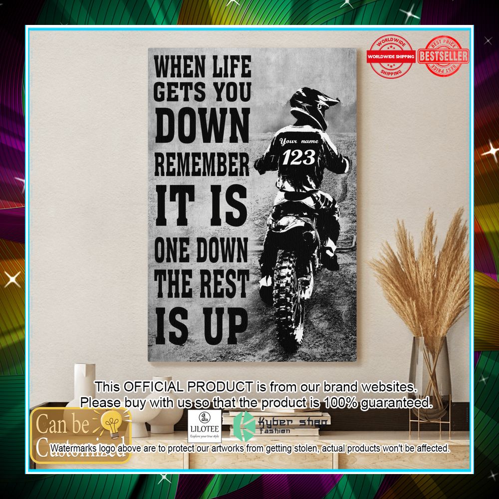 Personalized-When-Life-Gets-You-Down-Remember-Its-Only-One-Down-And-The-Rest-Is-Up-Motorbike-Canvas-2