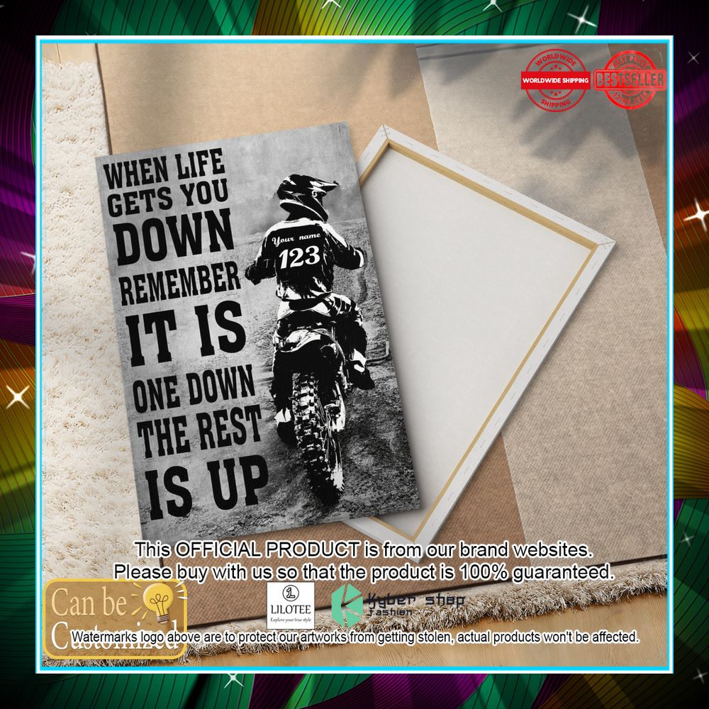 Personalized-When-Life-Gets-You-Down-Remember-Its-Only-One-Down-And-The-Rest-Is-Up-Motorbike-Canvas-3