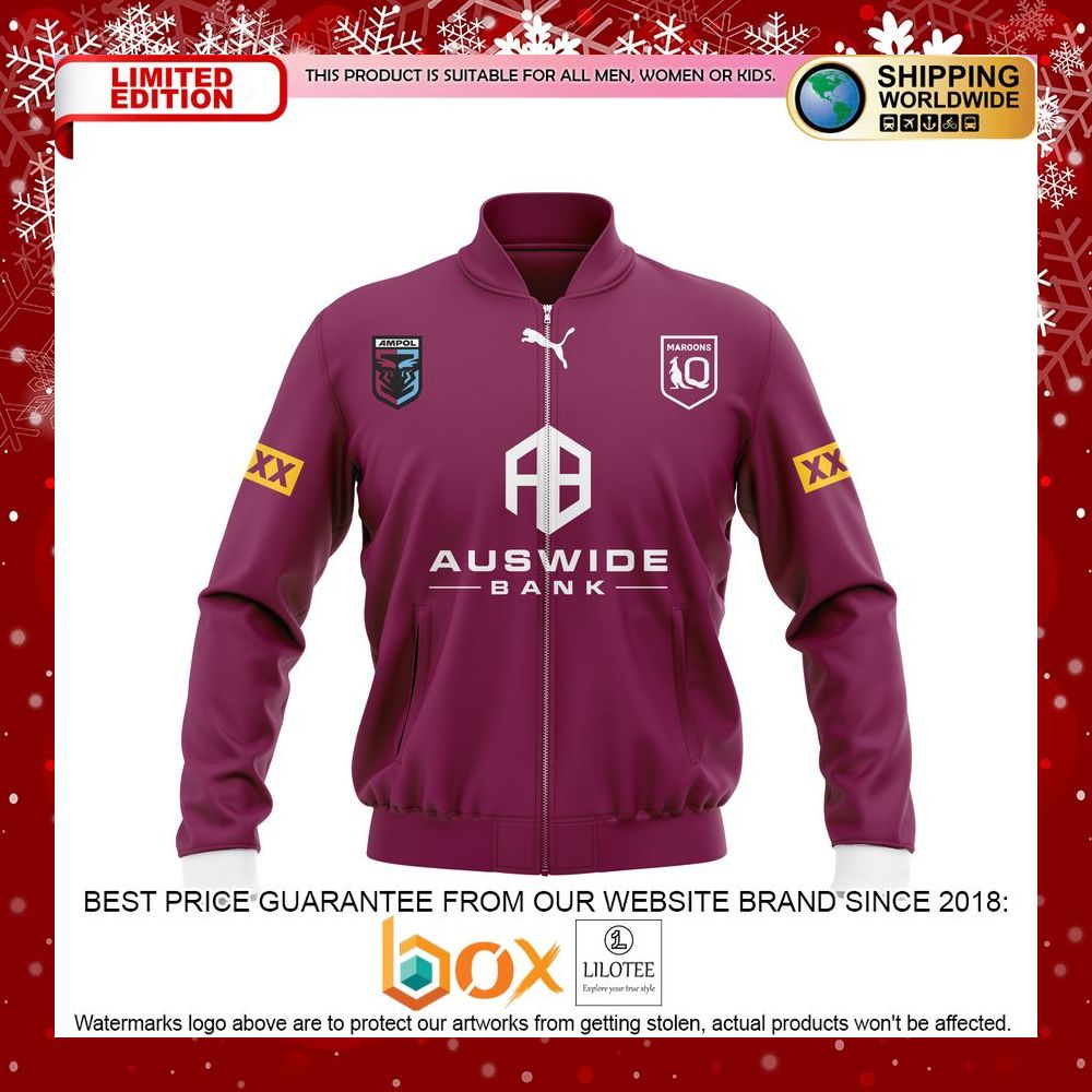 NEW State Of Origin Queensland Maroons QRL Custom Bomber Jacket ...