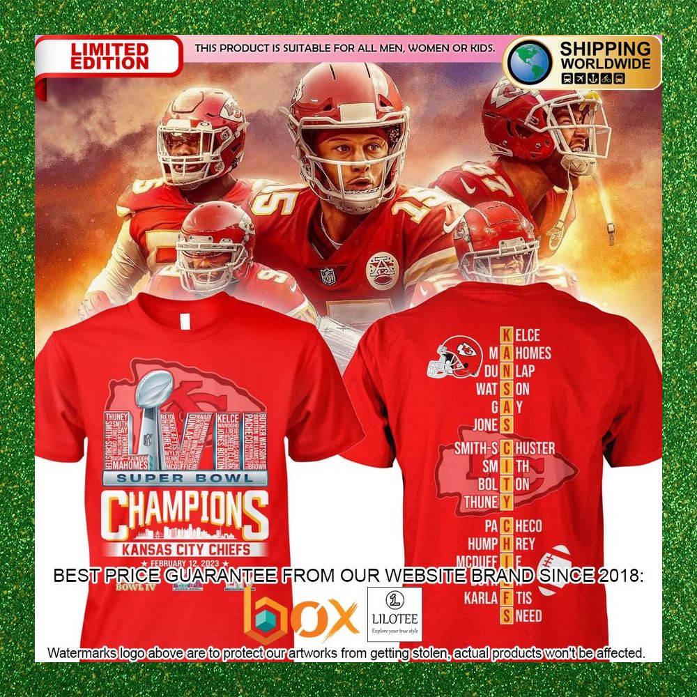 New Kansas City Chiefs Super Bowl Lvii Champions T Shirt Boxbox