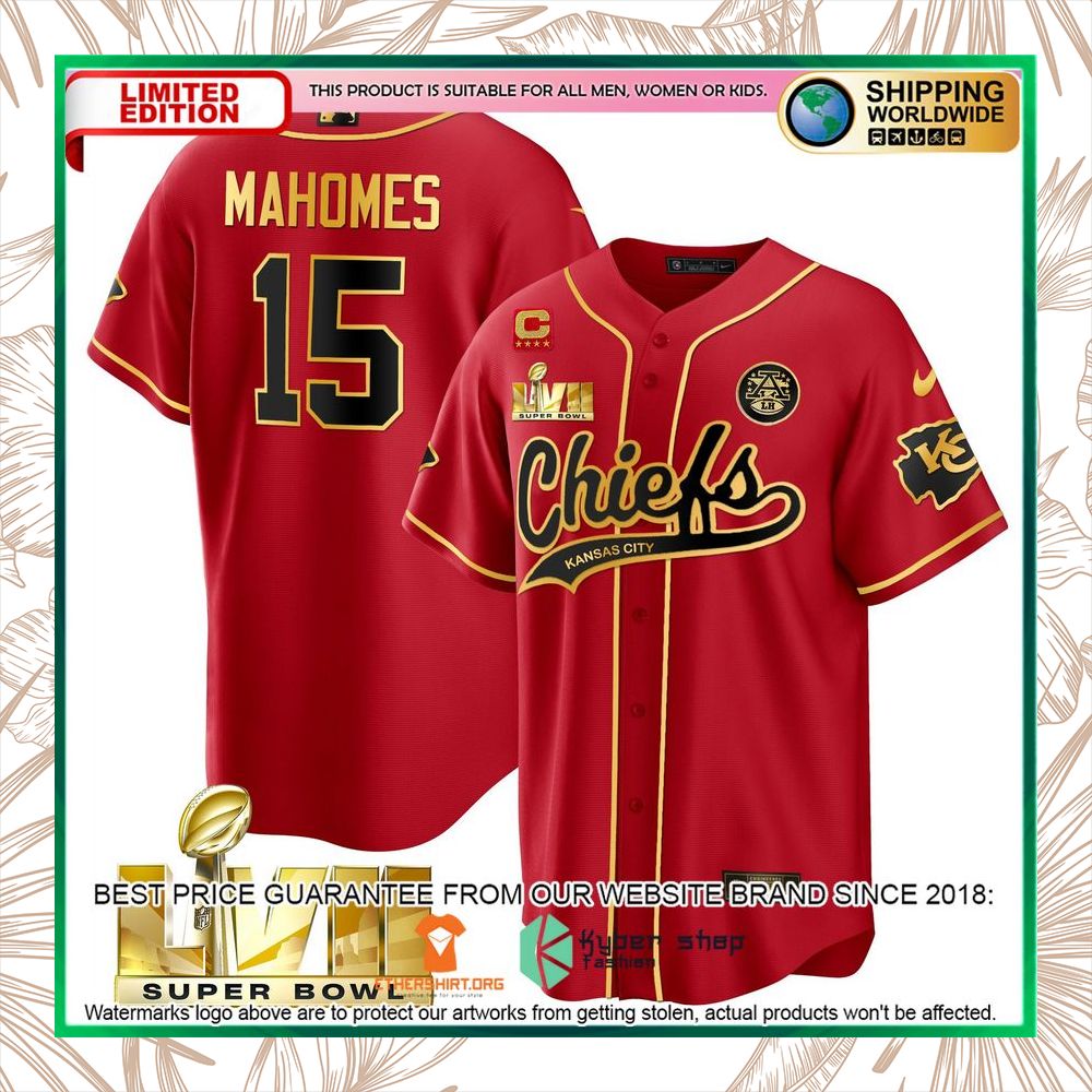 HOT Patrick Mahomes 15 Super Bowl LVII Kansas City Chiefs Baseball ...