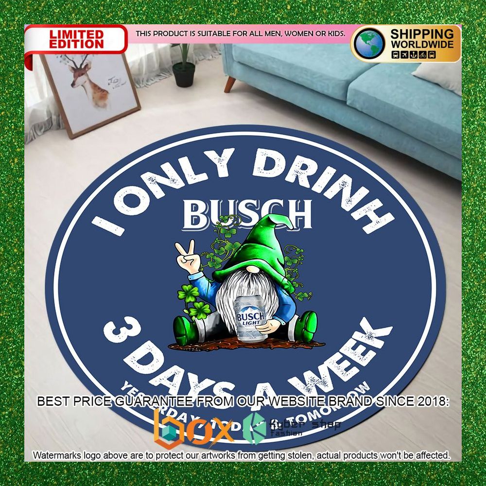 st-patrick-day-gnome-i-only-drink-busch-light-round-rug-1-839