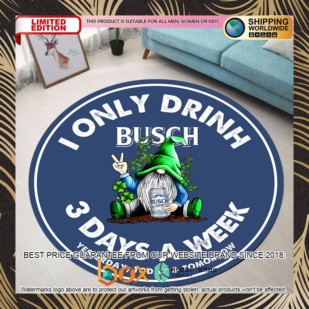 st-patrick-day-gnome-i-only-drink-busch-light-round-rug-1-855