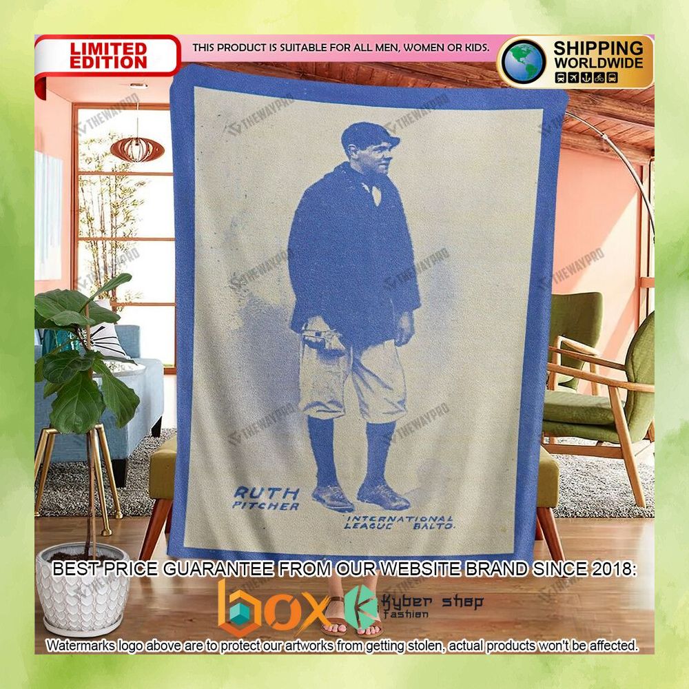babe-ruth-sport-baseball-card-1914-baltimore-news-baseball-card-soft-blanket-2-73