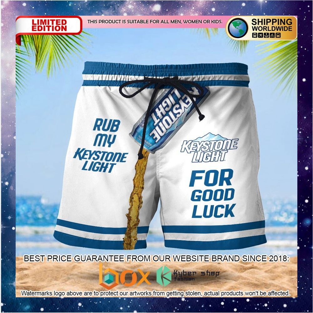rub-my-keystone-light-for-good-luck-beach-shorts-1-389