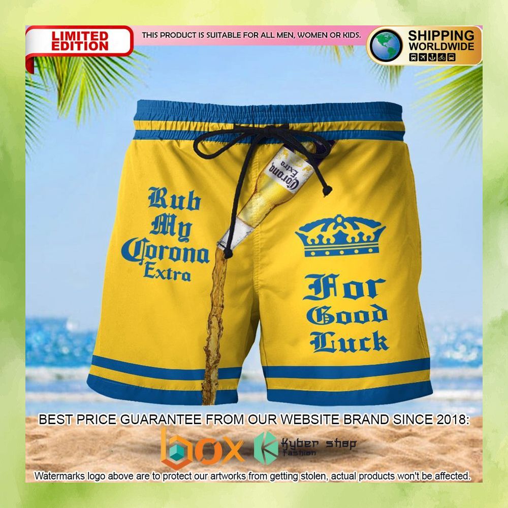 rub-my-corona-extra-for-good-luck-beach-shorts-1-421