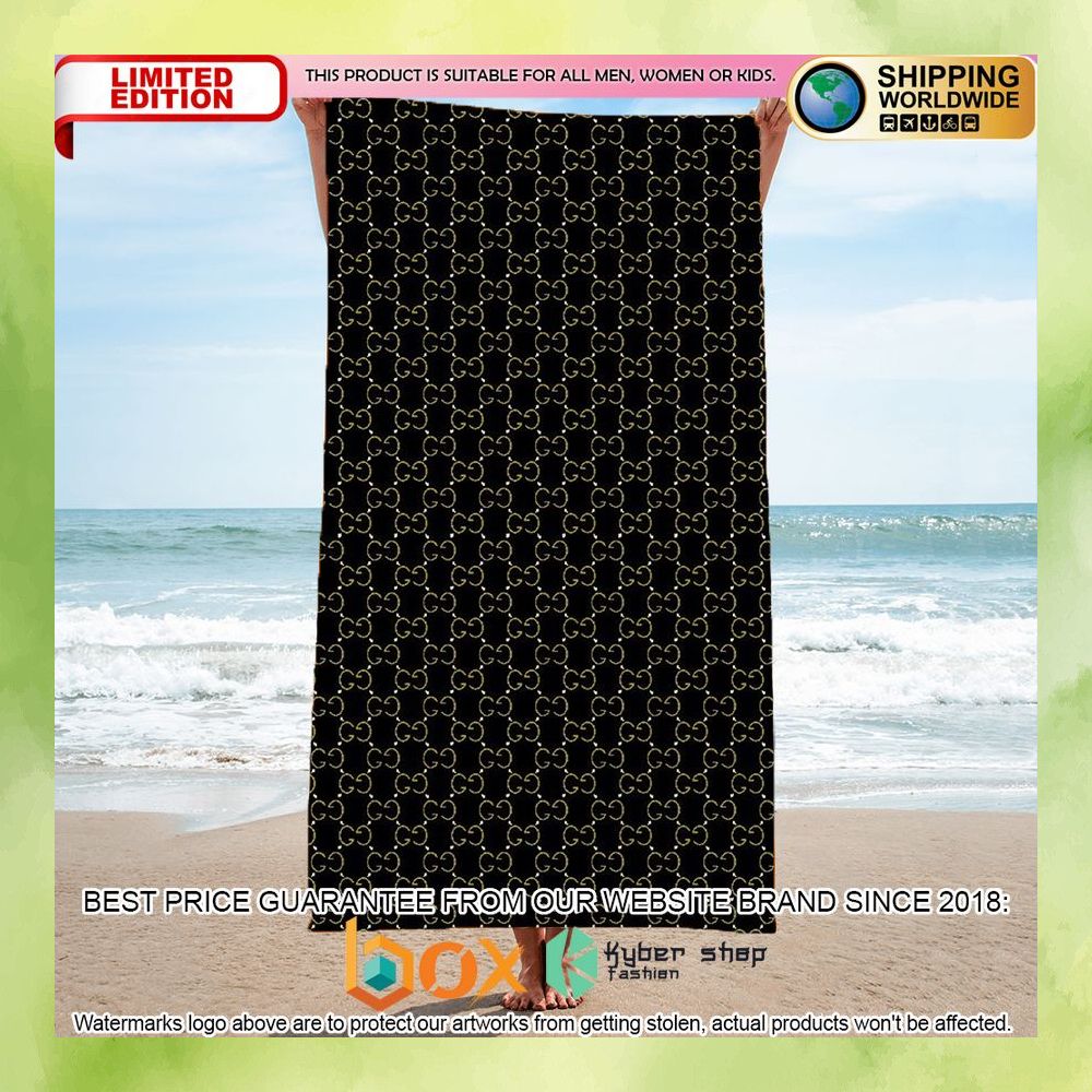 gucci-logo-black-beach-towel-1-629