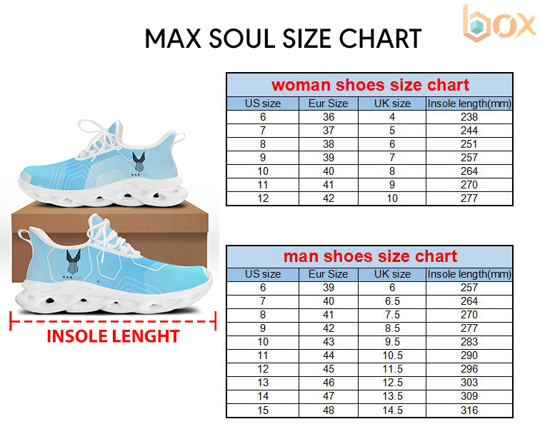 MaxSoul Size Chart Boxbox