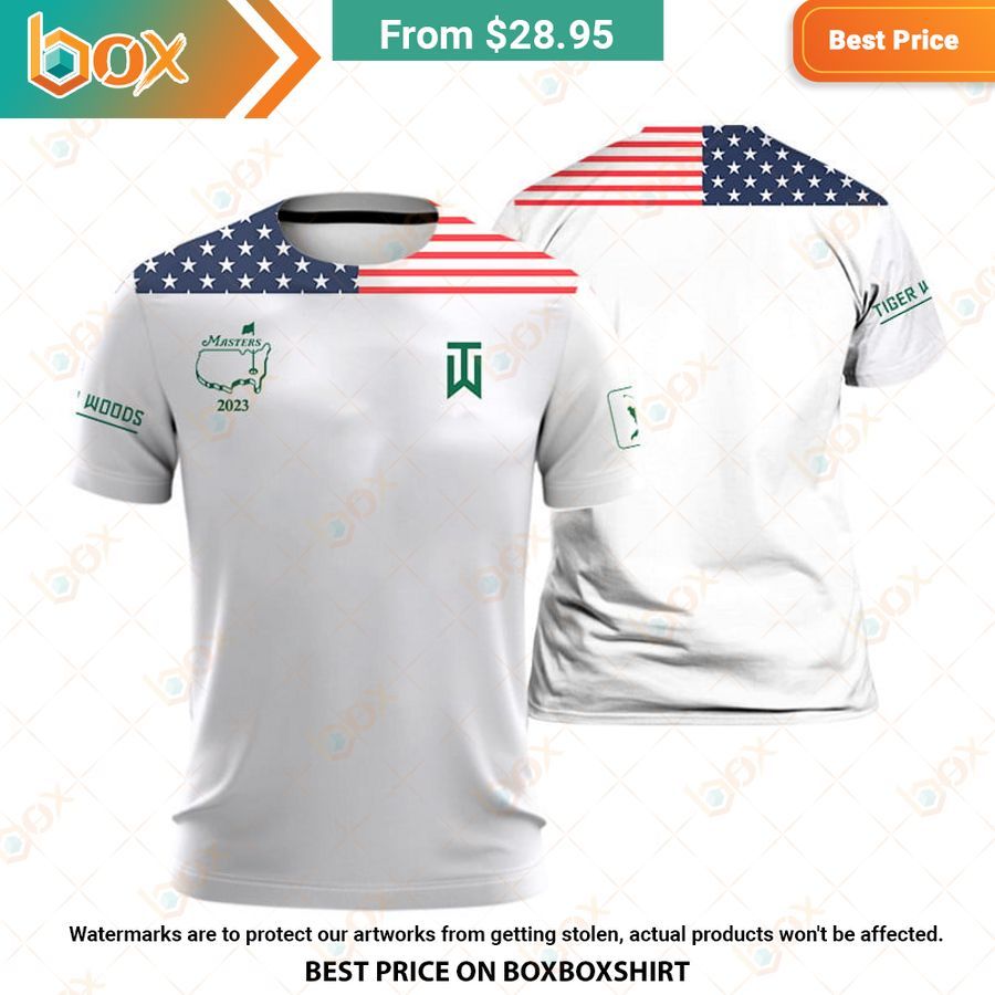 HOT Masters Tournament Flag Of The US Tiger Woods Polo Shirt 11