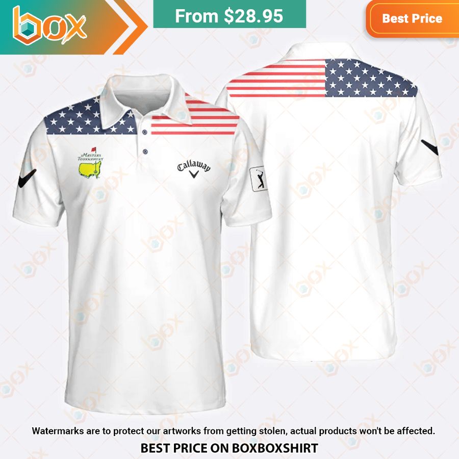 HOT Masters Tournament Flag Of The US Polo Shirt 3